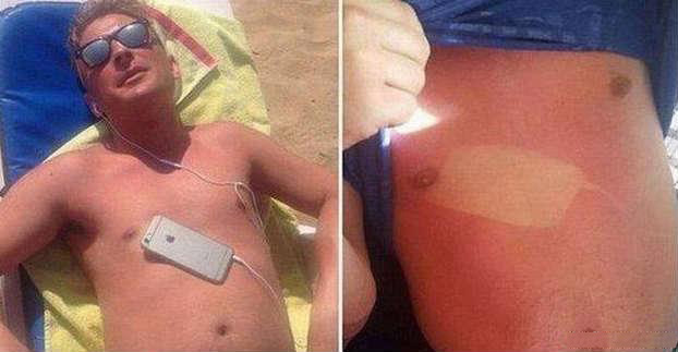 去沙滩不要玩手机，否则后果很严重人物gif搞笑图片