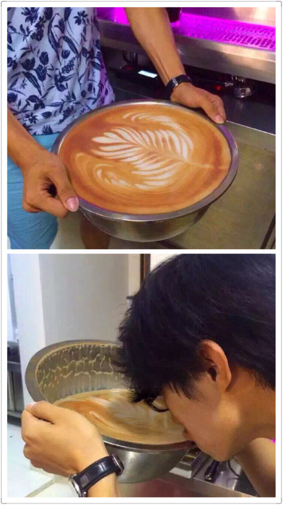 加了一夜班，同事说要喝点咖啡提提神人物gif搞笑图片