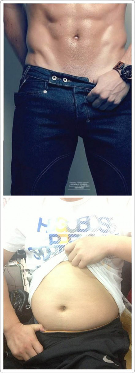 同样是肚子，差别咋这么大呢人物gif搞笑图片