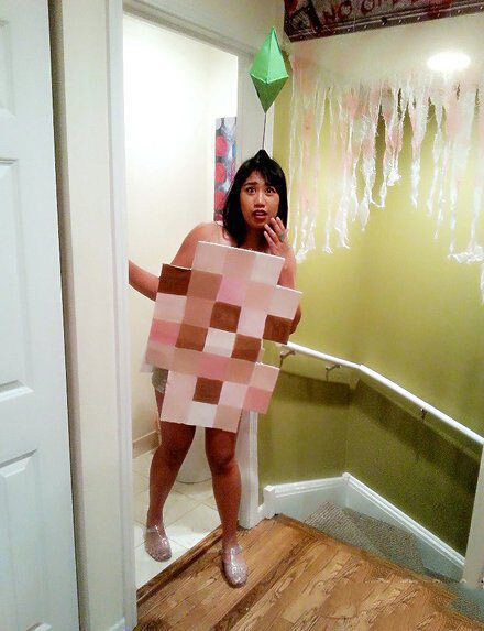 自带马赛克，妹子真会玩人物gif搞笑图片