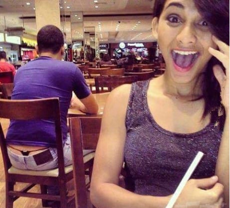 好性感的内裤！人物gif搞笑图片