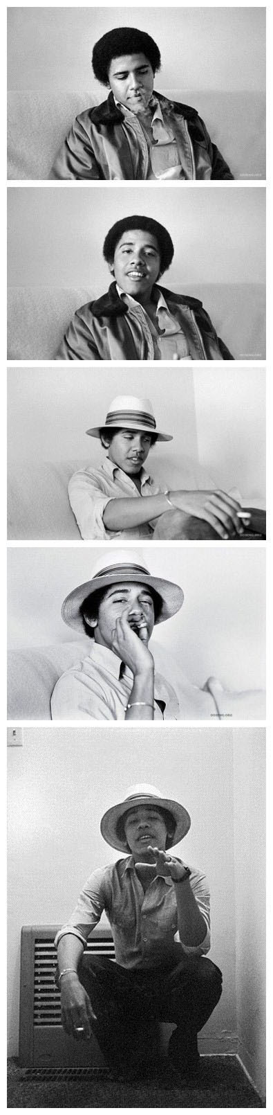 奥巴马年轻时的不羁造型人物gif搞笑图片