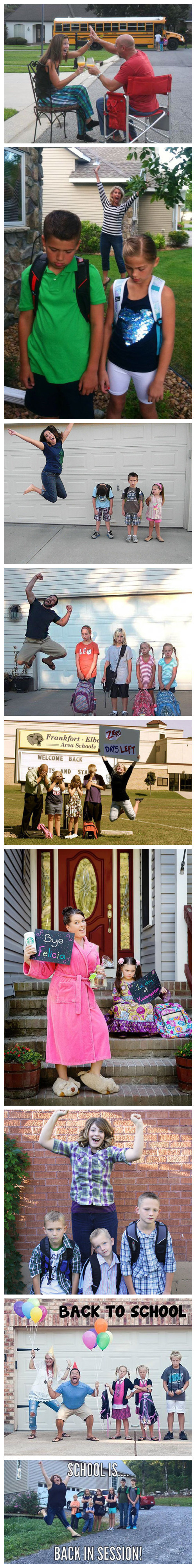 孩子的假期终于结束了，好嗨森人物gif搞笑图片