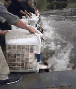 哥们这放生呢，你怎么把自己也给放了人物gif搞笑图片