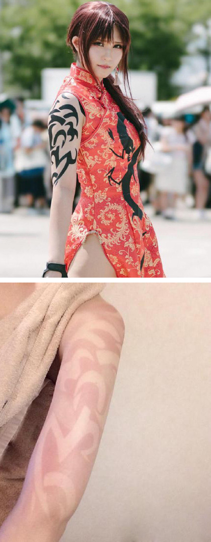 晒了一天后，终于有了属于自己的纹身人物gif搞笑图片