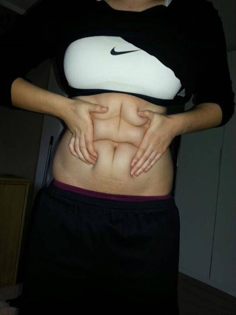 想要腹肌，就是这么简单人物gif搞笑图片