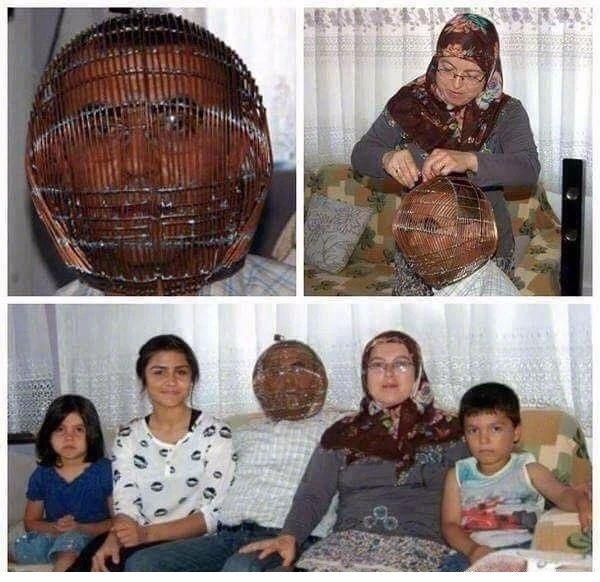 土耳其一位男士为了戒烟制作了一个头盔，每天吃饭时候才能打开，钥匙在妻子手里人物gif搞笑图片