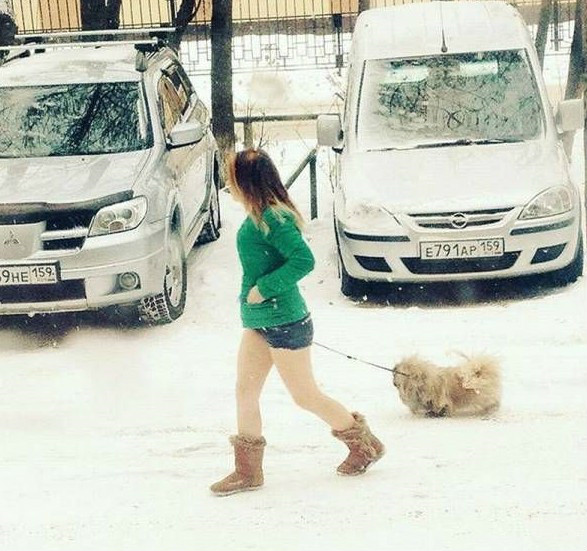 女生真的是不怕冷吗?人物gif搞笑图片