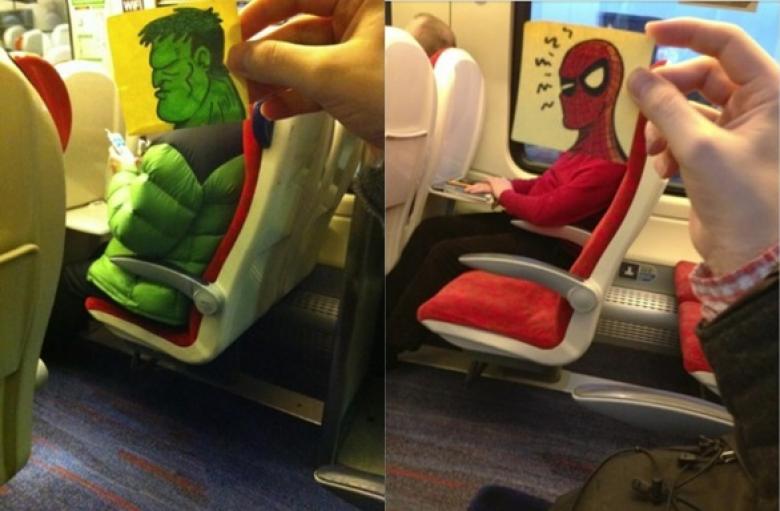 偶遇超级英雄人物gif搞笑图片