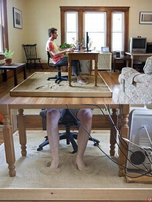 宅男与沙滩人物gif搞笑图片