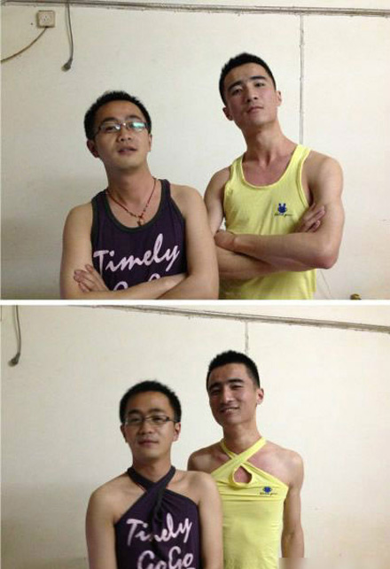 创意女装，哈哈服装设计师弱爆了人物gif搞笑图片