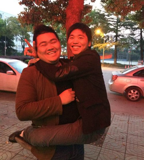 胖瘦搭配，真合适人物gif搞笑图片