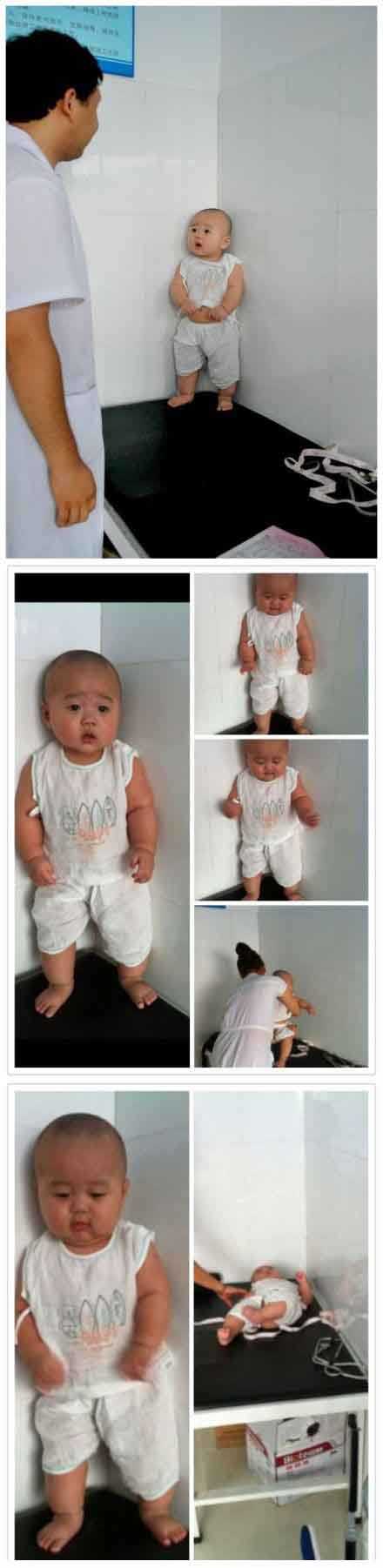 “怕打针小宝”走红网络萌翻人，后来妥协被放倒了人物gif搞笑图片