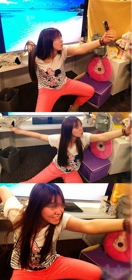 为了拍个海景照，妹子也是拼了人物gif搞笑图片