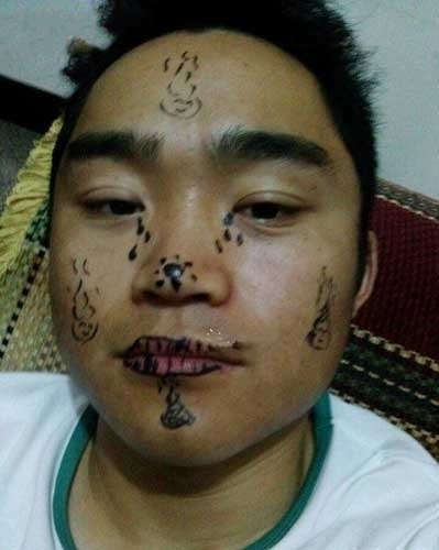 我家熊孩子干的人物gif搞笑图片