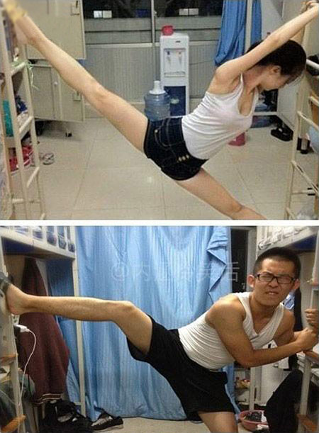 屌丝模仿秀，伤不起啊！~人物gif搞笑图片