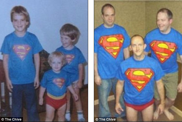 超搞笑模仿照“回到童年”（组图）人物gif搞笑图片