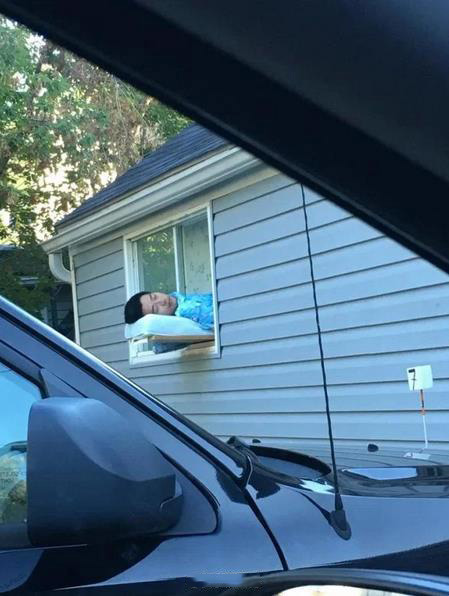 清新的空气让人安然入睡人物gif搞笑图片