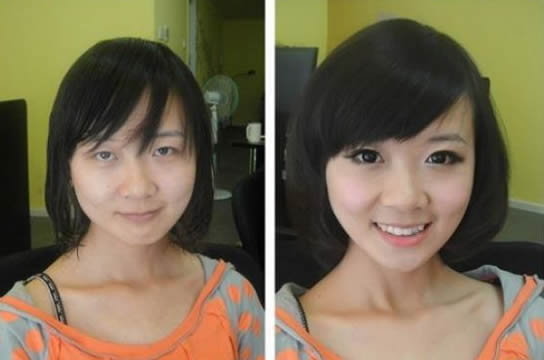 化妆前后人物gif搞笑图片