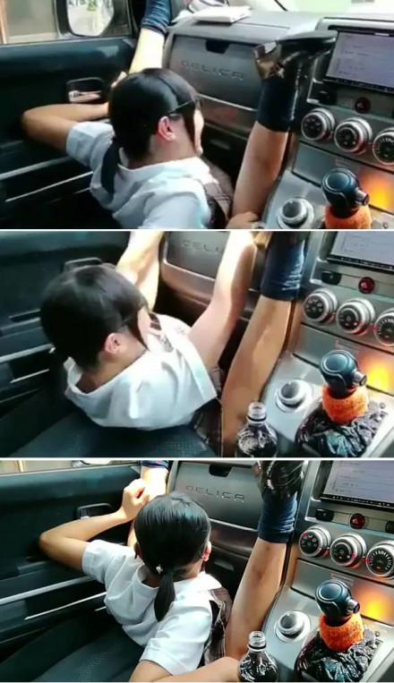 日本“半折”学生妹人物gif搞笑图片