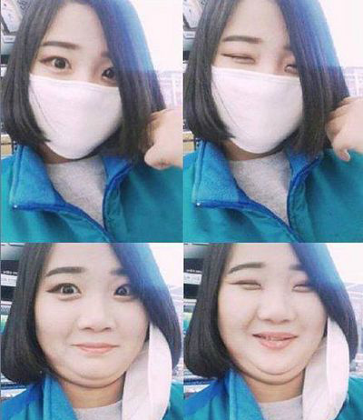 有些妹子化妆了，为什么还戴口罩？真相来了人物gif搞笑图片