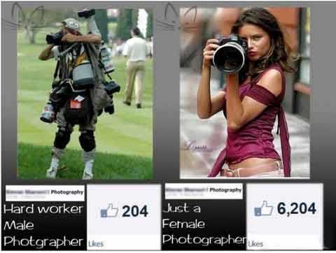 辛苦工作的男摄影师，仅仅一个女摄影师人物gif搞笑图片