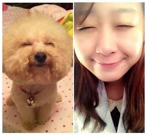 木有更像，寝室妹纸和狗狗一起治愈你人物gif搞笑图片