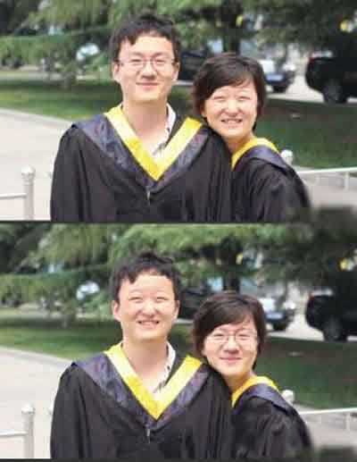 所谓夫妻相，就是双方把脸换一下影响也不大人物gif搞笑图片