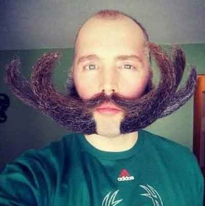 哥们这胡子太潮了！人物gif搞笑图片