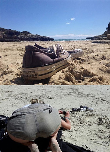 如何把一双破鞋拍出文艺气息人物gif搞笑图片