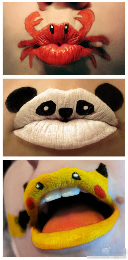 嘴唇的艺术人物gif搞笑图片