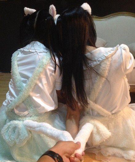 抓到两只小萌兽人物gif搞笑图片