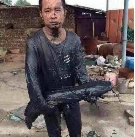 大哥，为了抓条鱼你也是豁出去了啊人物gif搞笑图片