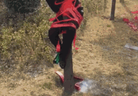 结婚恶搞新郎绑树上放鞭炮 求新郎那啥面积人物gif搞笑图片