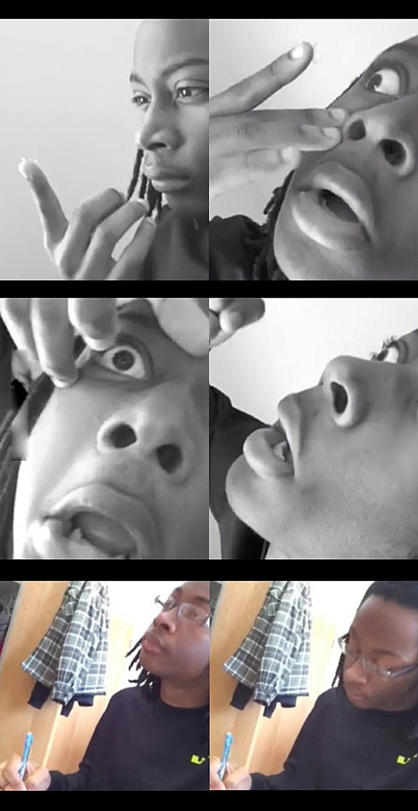 第一次戴隐形眼镜人物gif搞笑图片