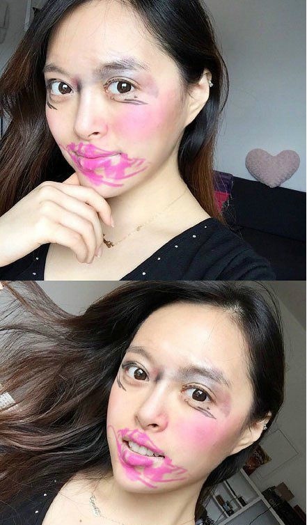 女神在逗比的道路上一去不复返～人物gif搞笑图片