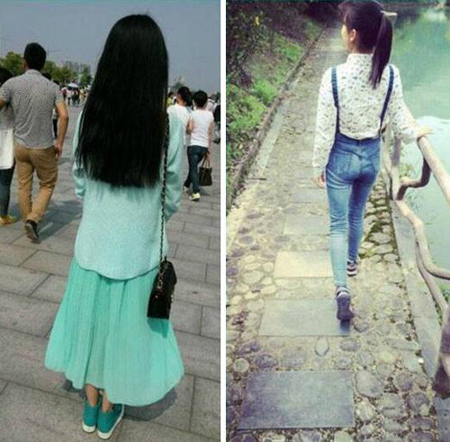 AB两种类型的妹子，你心仪那种？人物gif搞笑图片