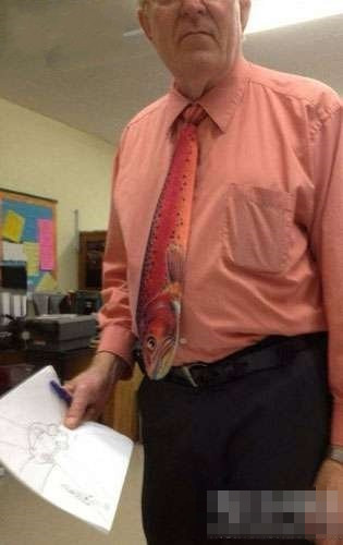 今天老板戴的领带人物gif搞笑图片