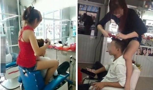 灵魂发型师，看看什么叫高端服务人物gif搞笑图片