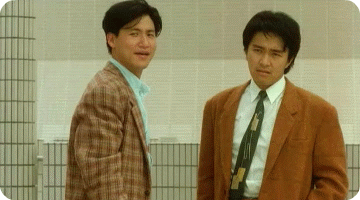 周星驰 天王给星爷点烟，霸气十足社会gif搞笑图片