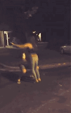 看到女生掉下来，那就说明狗粮没白吃社会gif搞笑图片