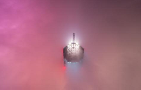 武汉大雾 睡觉的时候武汉变成了仙境社会gif搞笑图片