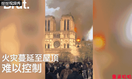 巴黎圣母院着火动态图社会gif搞笑图片