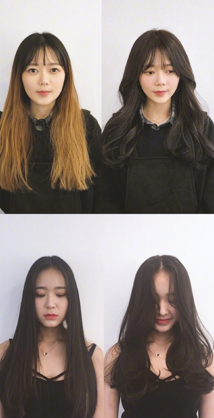 女生发型改变对比图社会gif搞笑图片