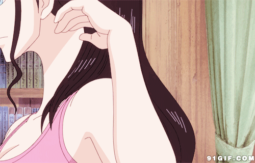 卡通动漫美女撩头发性感诱惑GIF动图社会gif搞笑图片