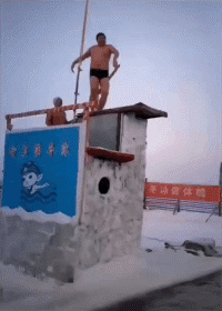 很花秀的跳水方式社会gif搞笑图片