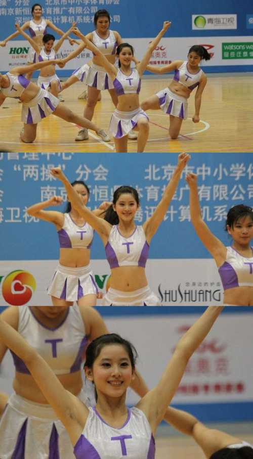 奶茶MM体操赛 竟然忘记刮腋毛，我心目中的奶茶打折了体育gif搞笑图片