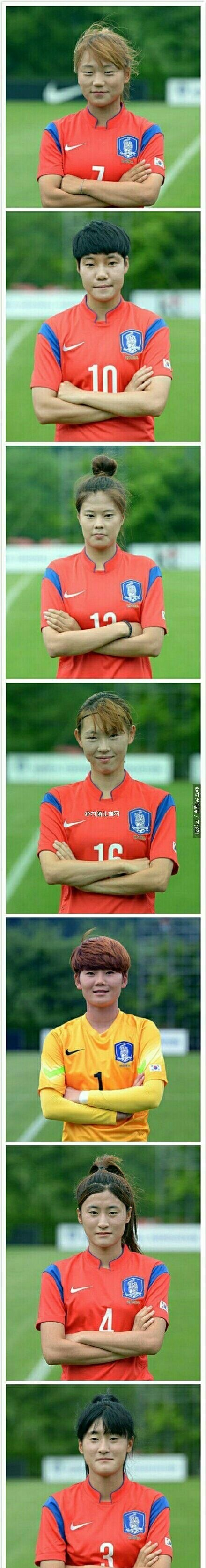 韩国女足标准照遭吐槽：这才是真正的韩国人体育gif搞笑图片