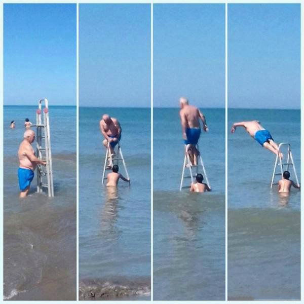 一颗渴望跳水的心体育gif搞笑图片