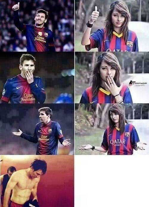 梅西说：妹纸，怎么不学了体育gif搞笑图片